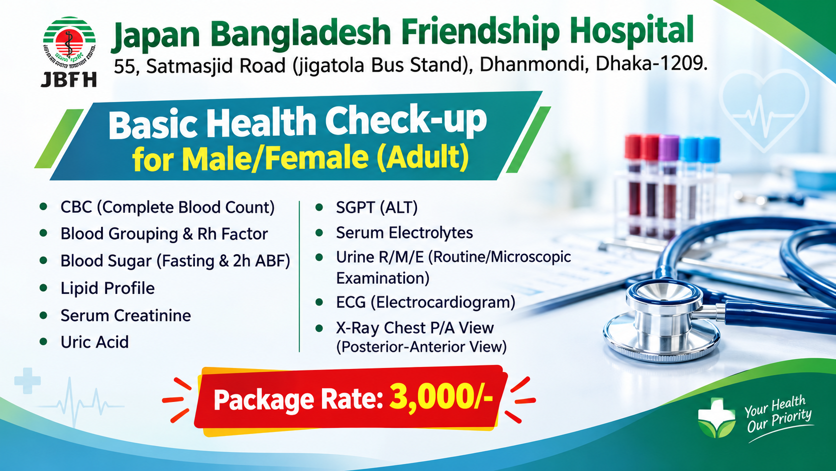 Basic Health Check-up for Male/Female (Adult)