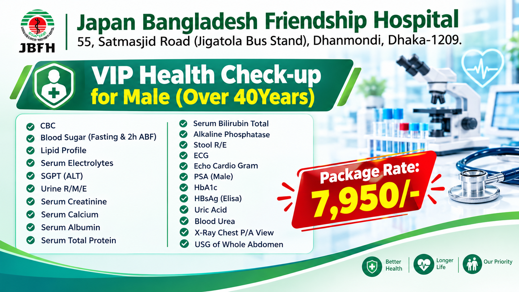 VIP Health Check-up for Male (Over 40 Years)